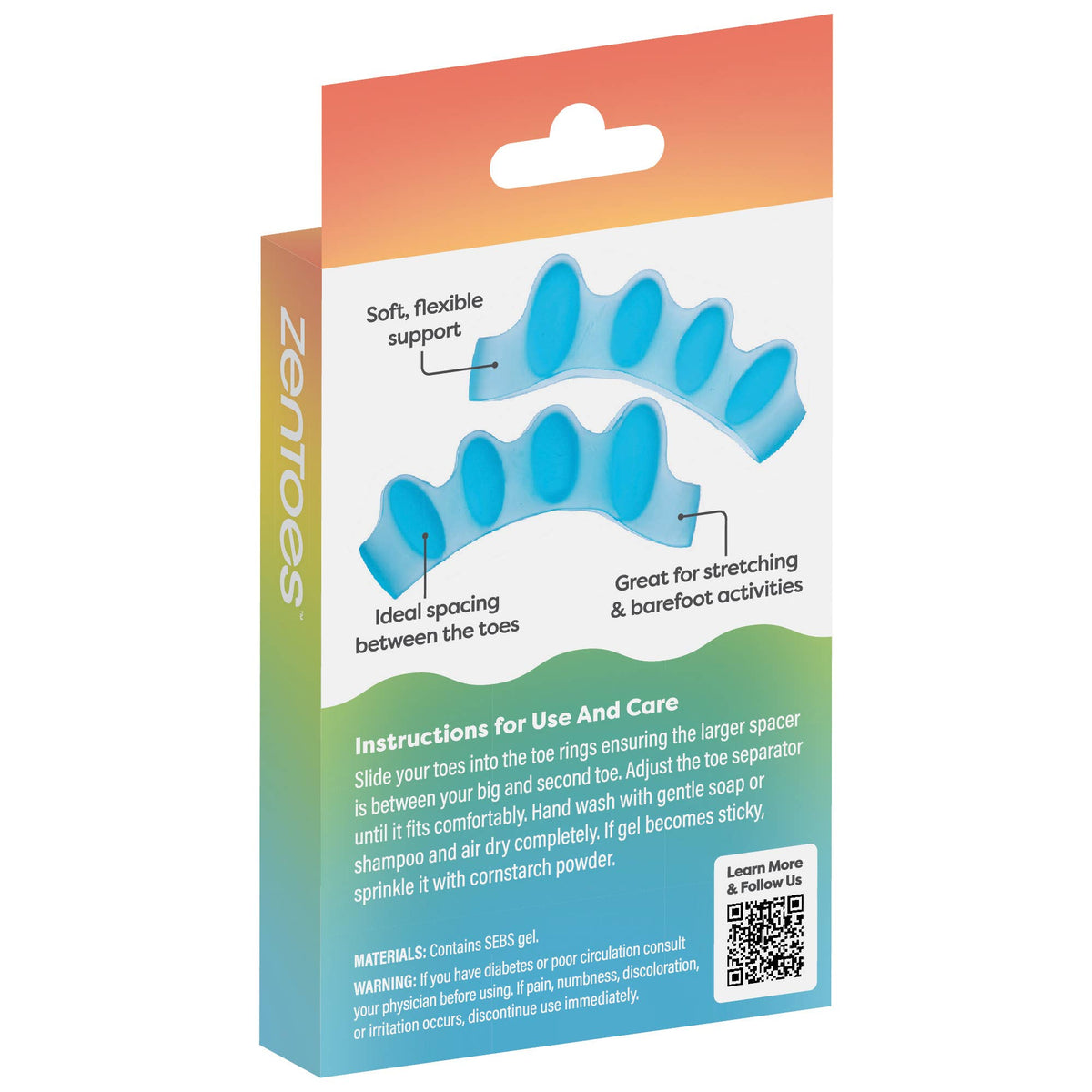 Five Loop Toe Separator, Blue - 1 Pair