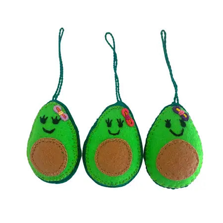 Avocado Felt Xmas Holiday Ornament - Mexico