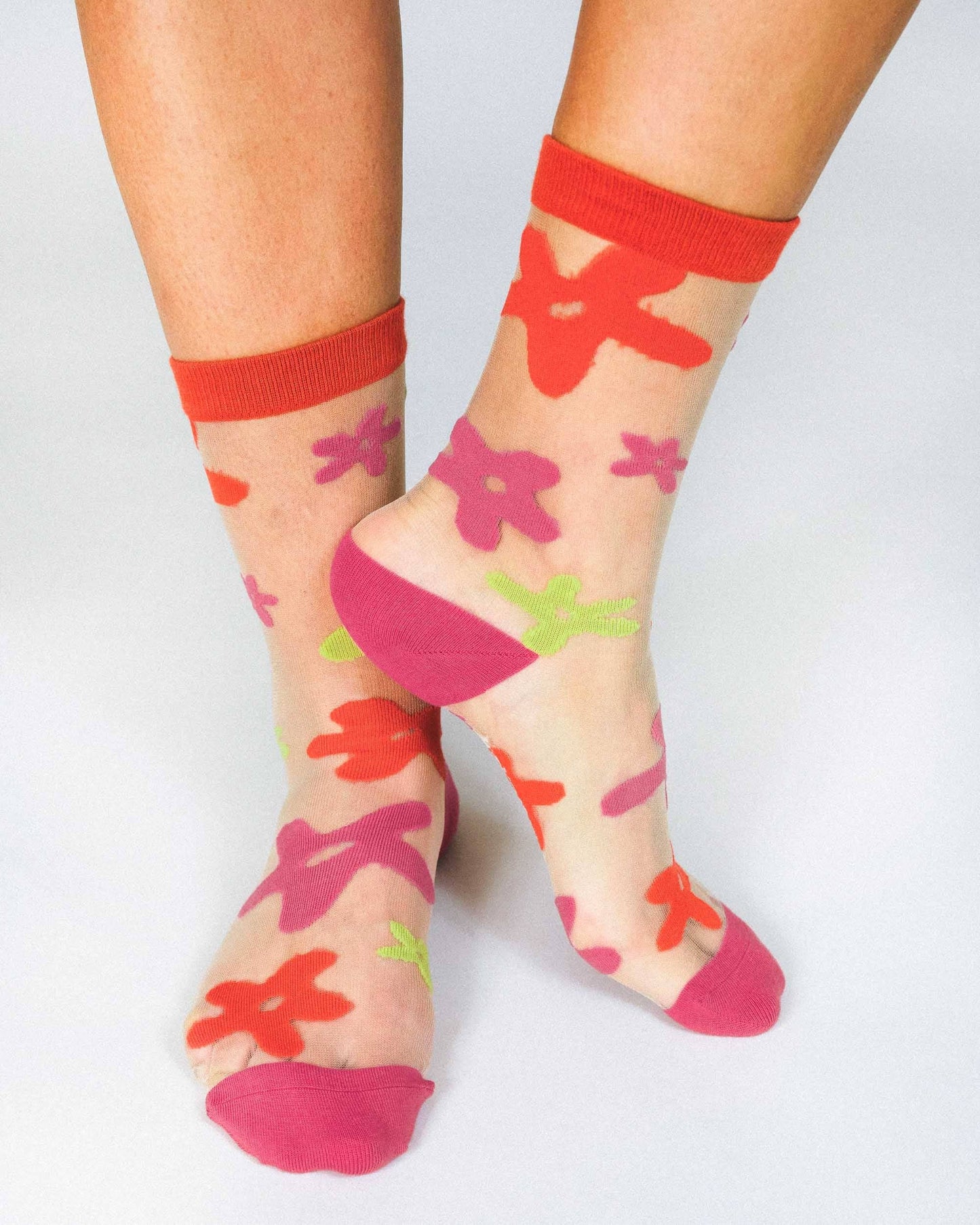 Flower Sheer Ankle Sock by Hannah Packer