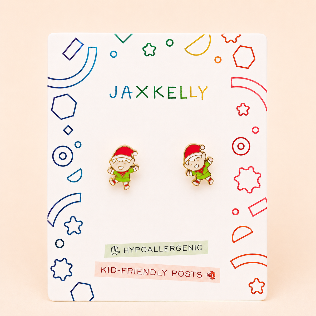 Elf Enamel Flat Back Kids Earrings