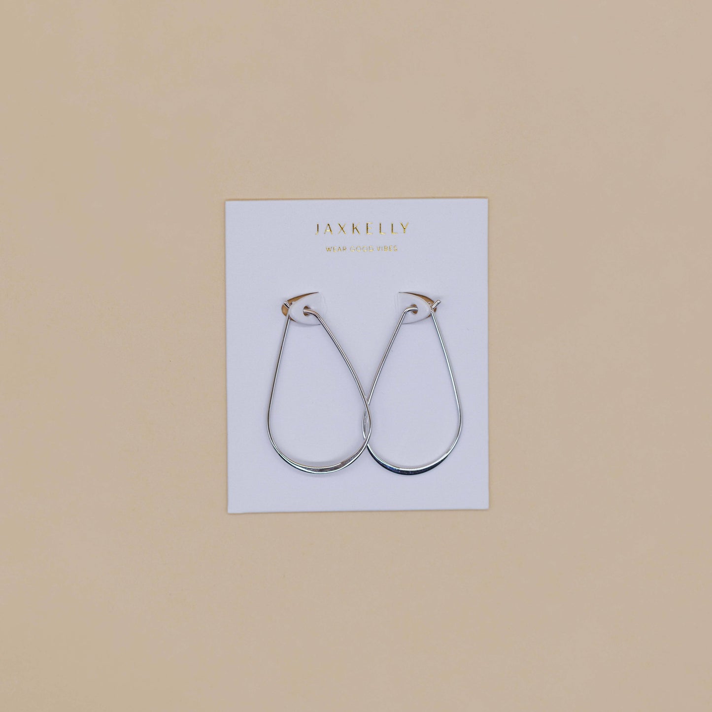 Silver Long Oval Hoop