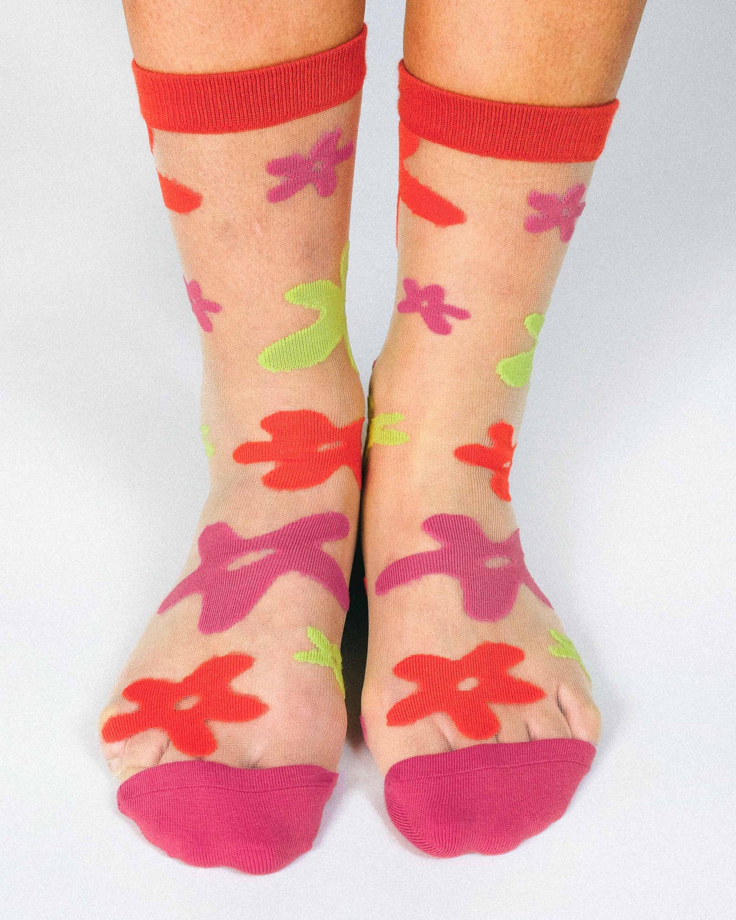 Flower Sheer Ankle Sock by Hannah Packer