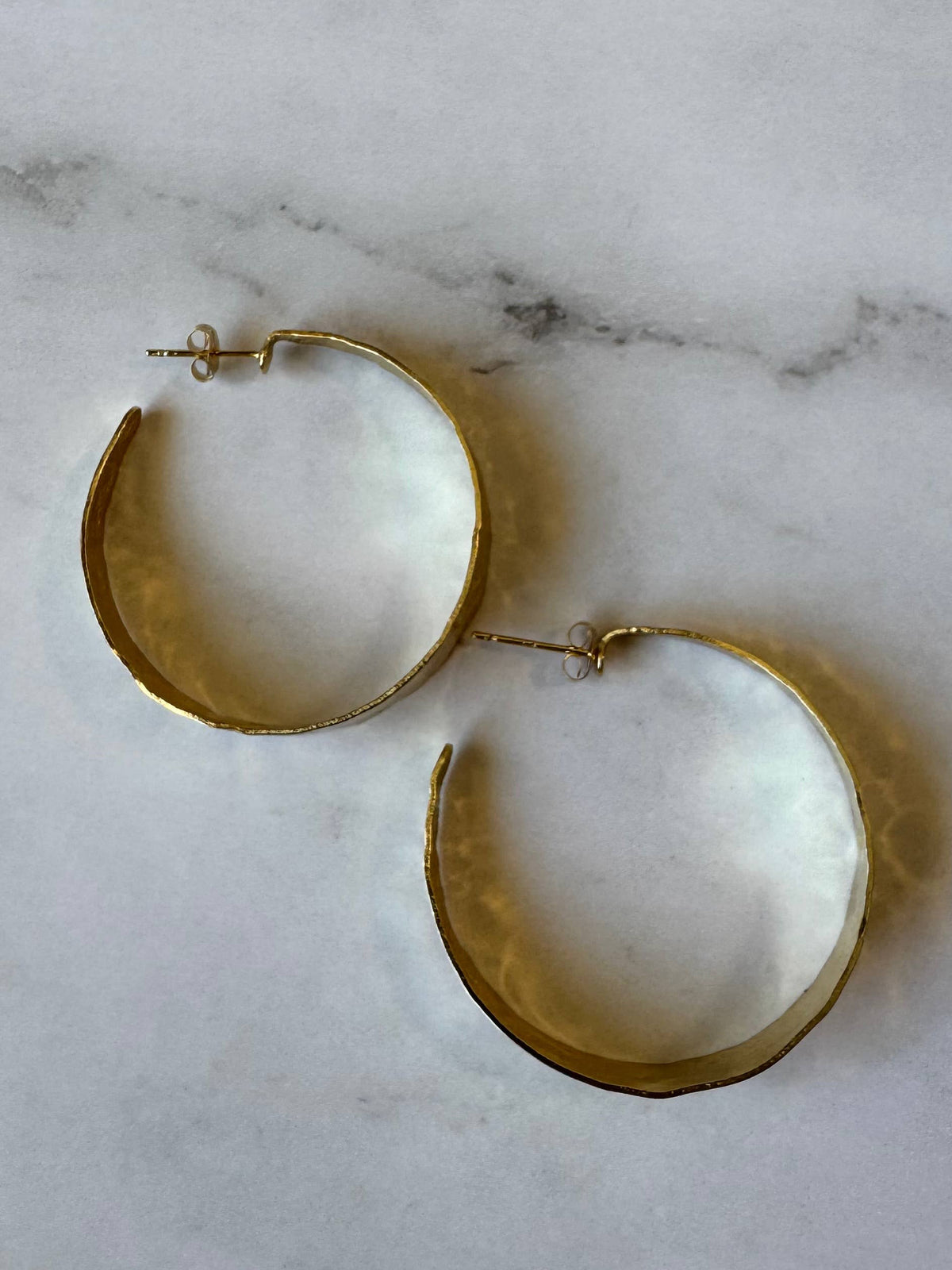 Linden Textured Gold Filled Hoop Earrings