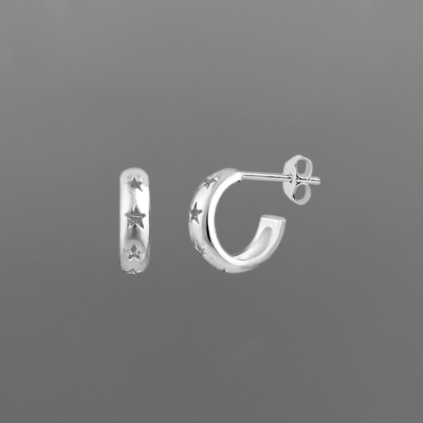 H428-Starry Cut-Out Rounded Post Hoops