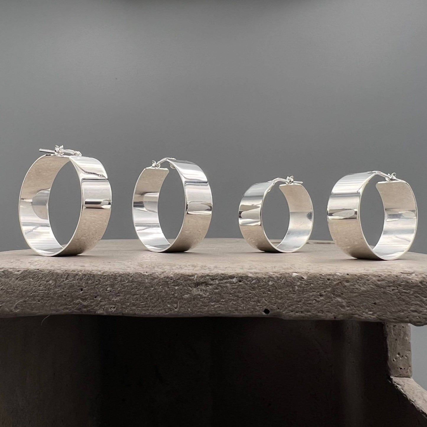 Silver Wide French Lock Hoops