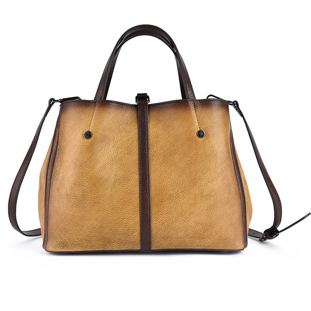Floral Design Leather Bag