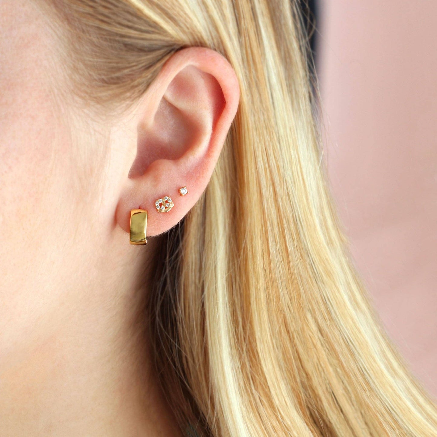 Pretzel Crystal Stud Earrings