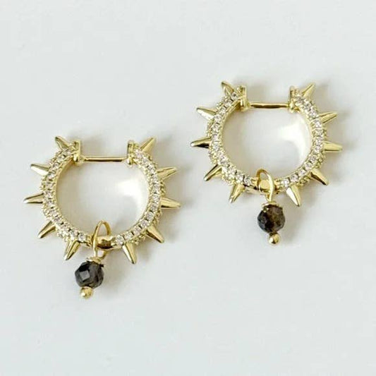 Iolite Spiked Hoops
