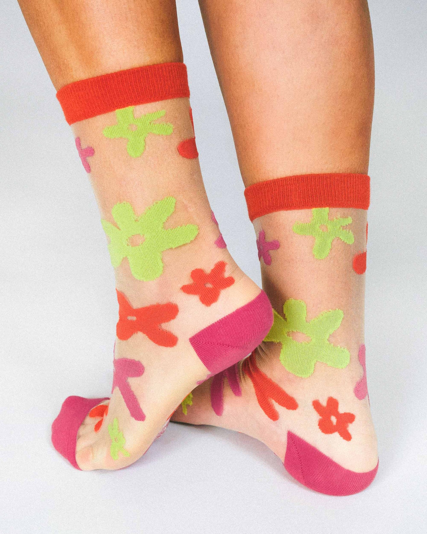 Flower Sheer Ankle Sock by Hannah Packer