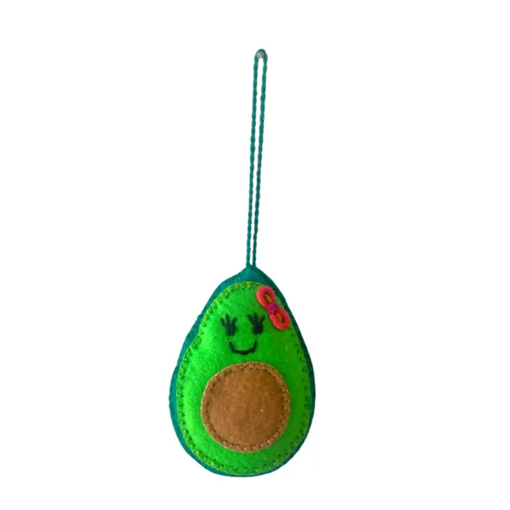 Avocado Felt Xmas Holiday Ornament - Mexico