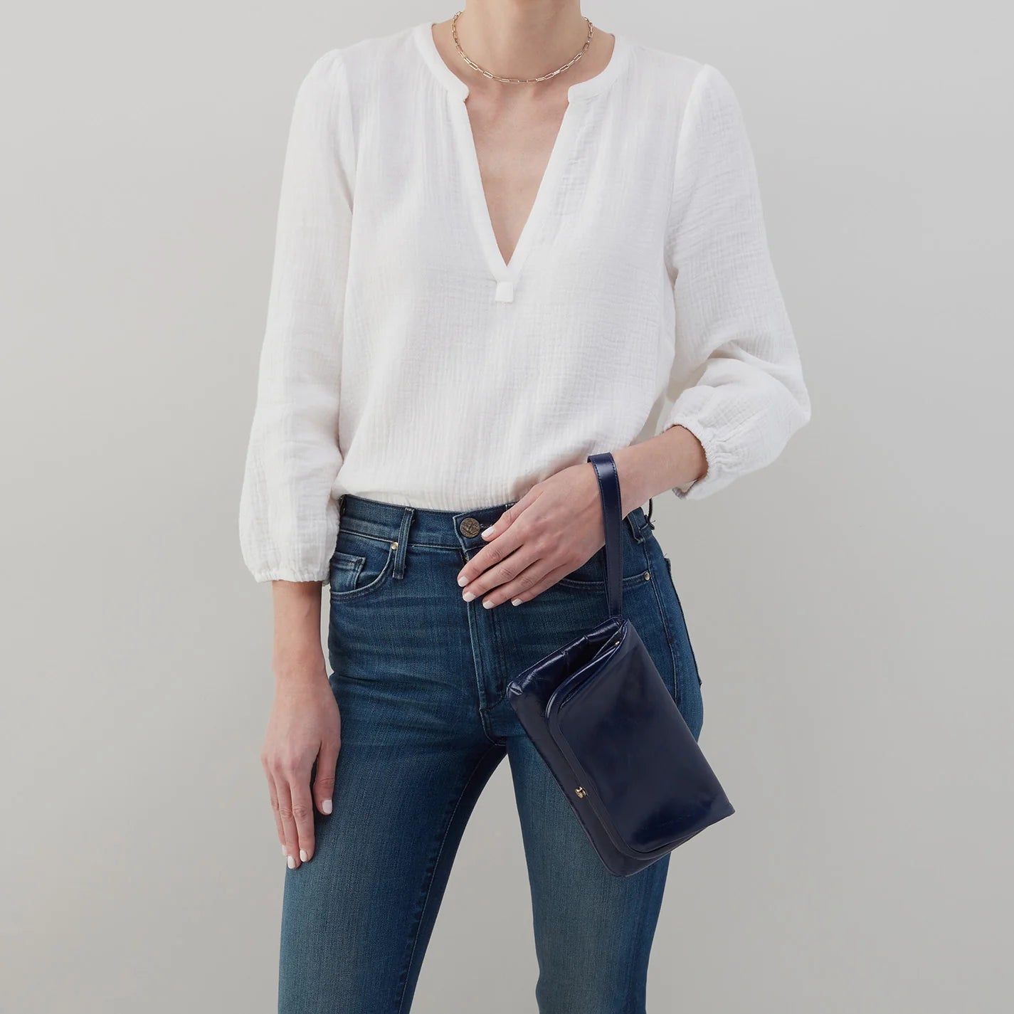 Lauren Wristlet In Polished Leather