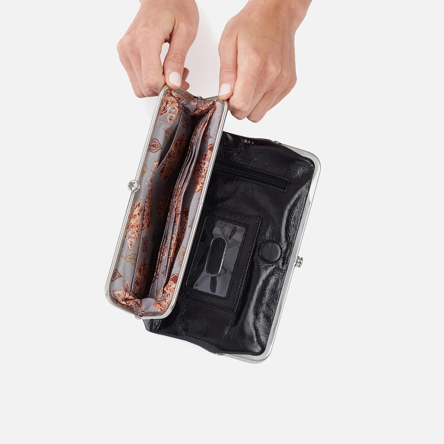 Lauren Clutch Wallet in Polished Leather