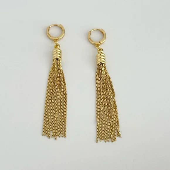 Little Fringe Huggie Hoop Earrings