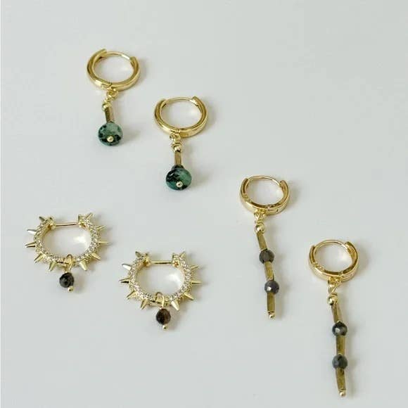 Iolite Spiked Hoops