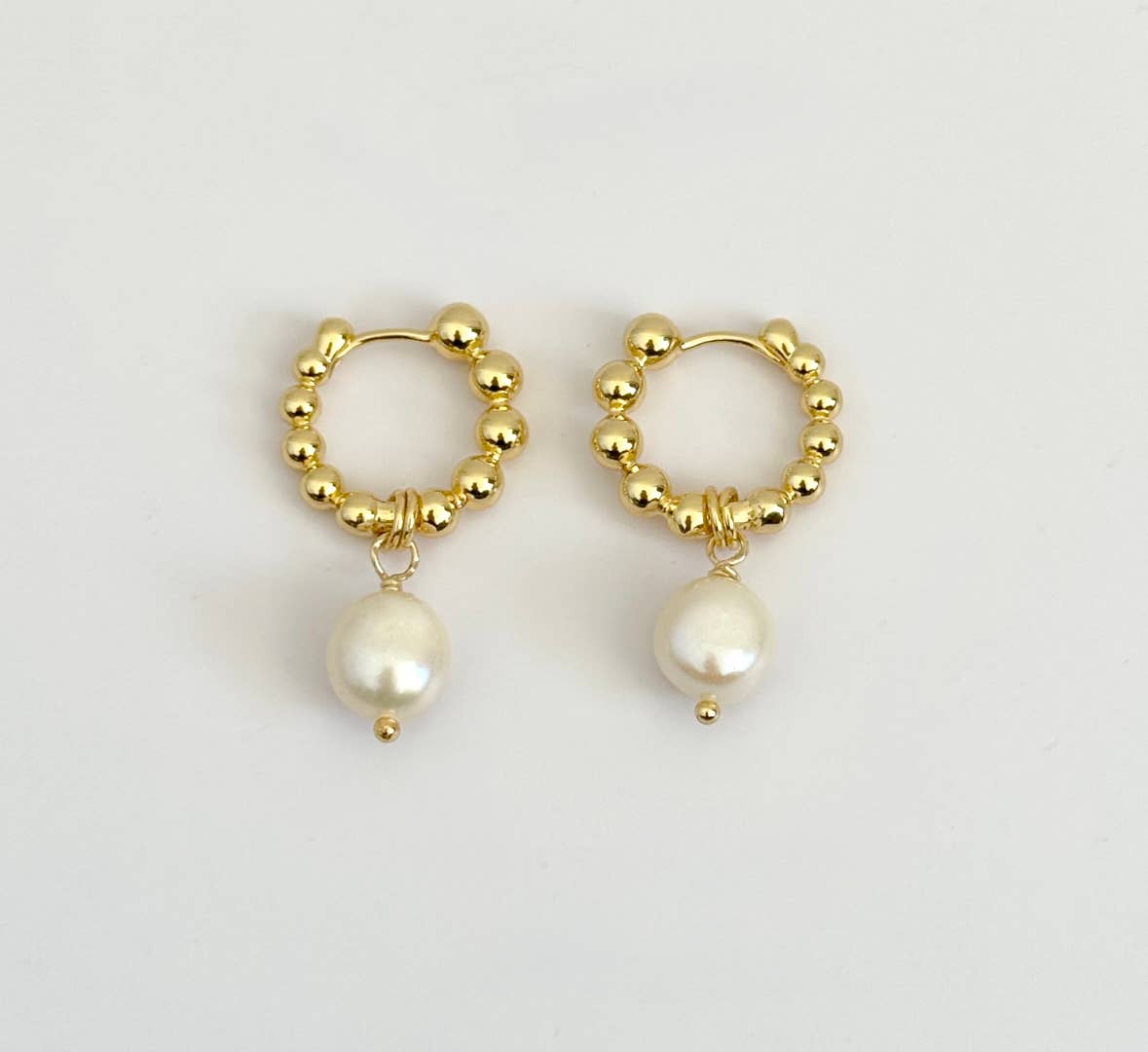 Bobble Pearl Hoops