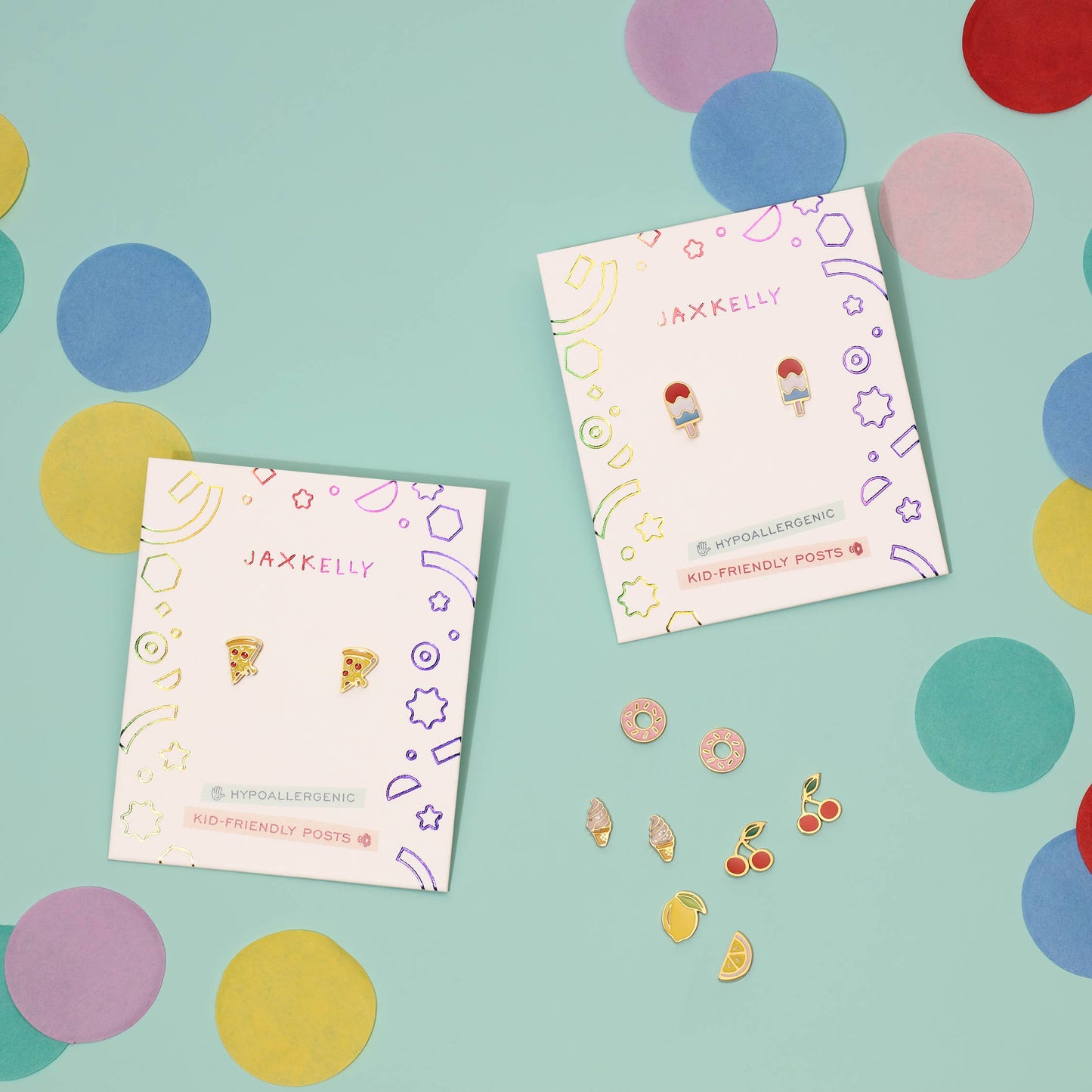 Pizza Enamel Flat Back Kids Earrings