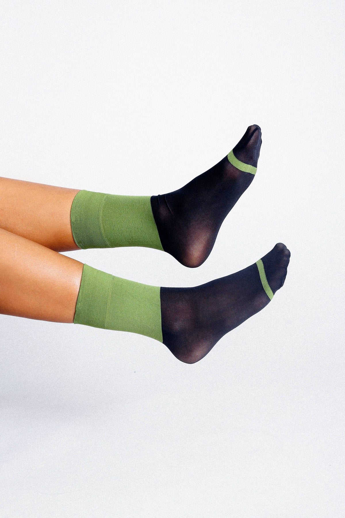CLEARANCE - Tailored Union - Lily Color Block Nylon Ankle Sock