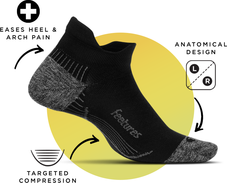 Feetures - Plantar Fasciitis Relief Sock Light Cushion No Show Tab Socks