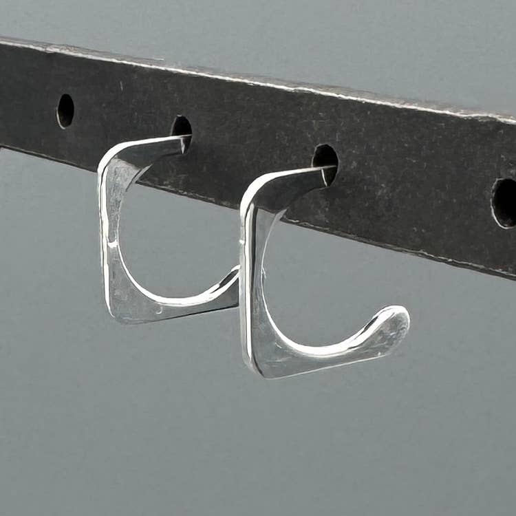 Flat Square Circle Cut-Out Post Hoops