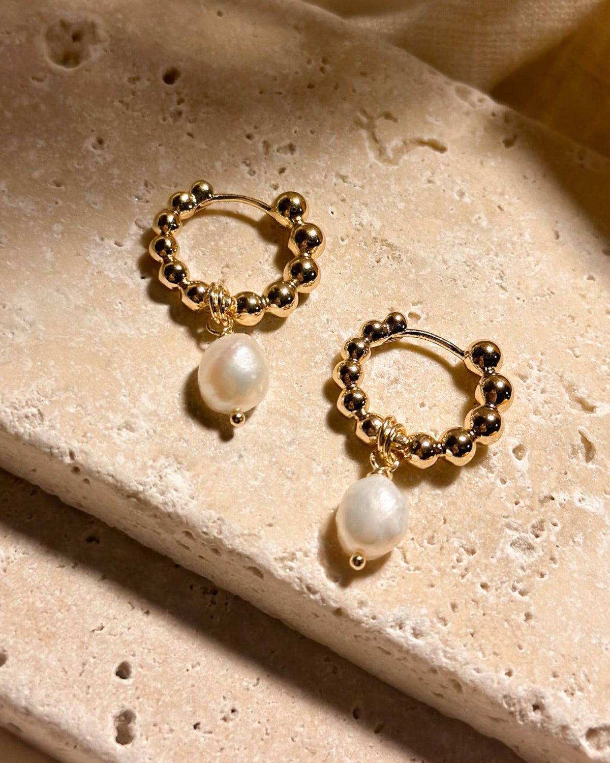 Bobble Pearl Hoops