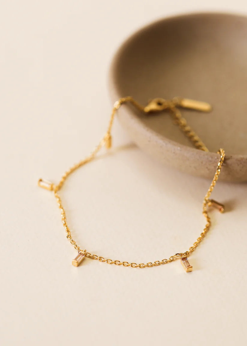 Baguette Drop Anklet