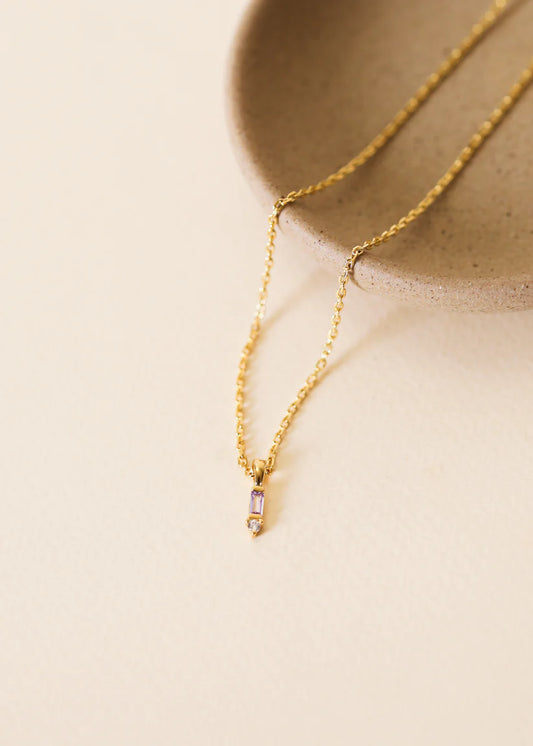 Baguette Drop Pendant Necklace