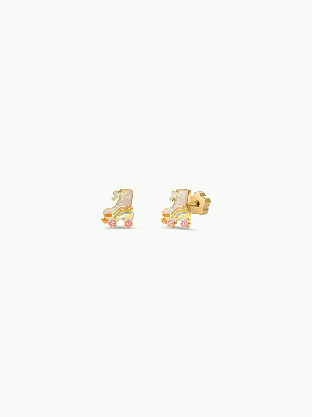 Roller Skate Enamel Flat Back Kids Earrings