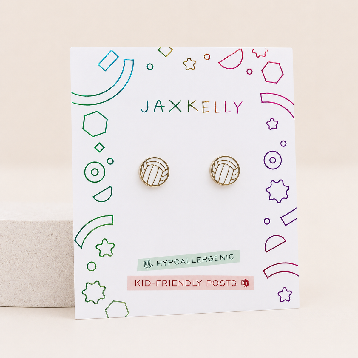 Volleyball Enamel Flat Back Kids Earrings