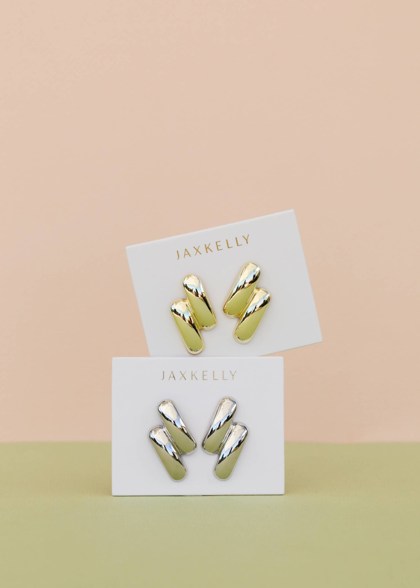 Silver Double Bold Bar Earring
