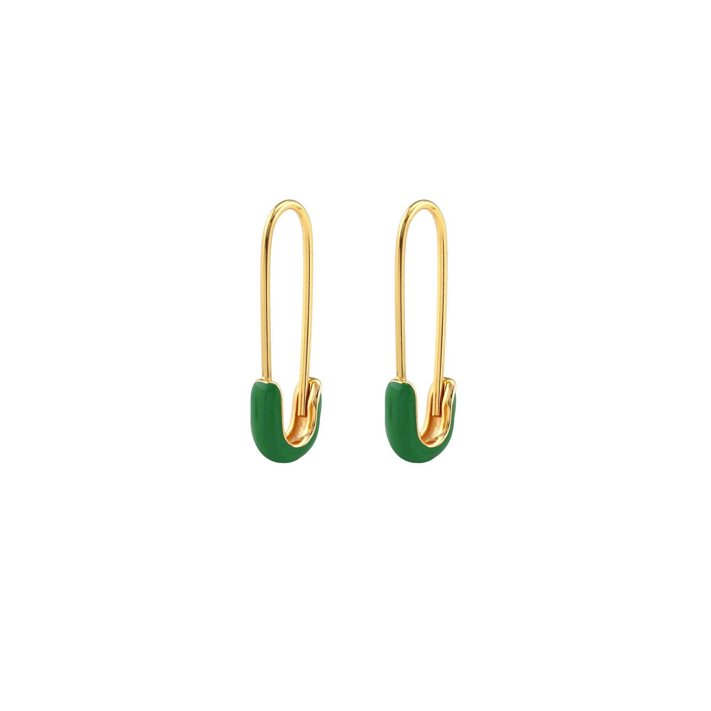 Safety Pin Enamel Hoop Earrings