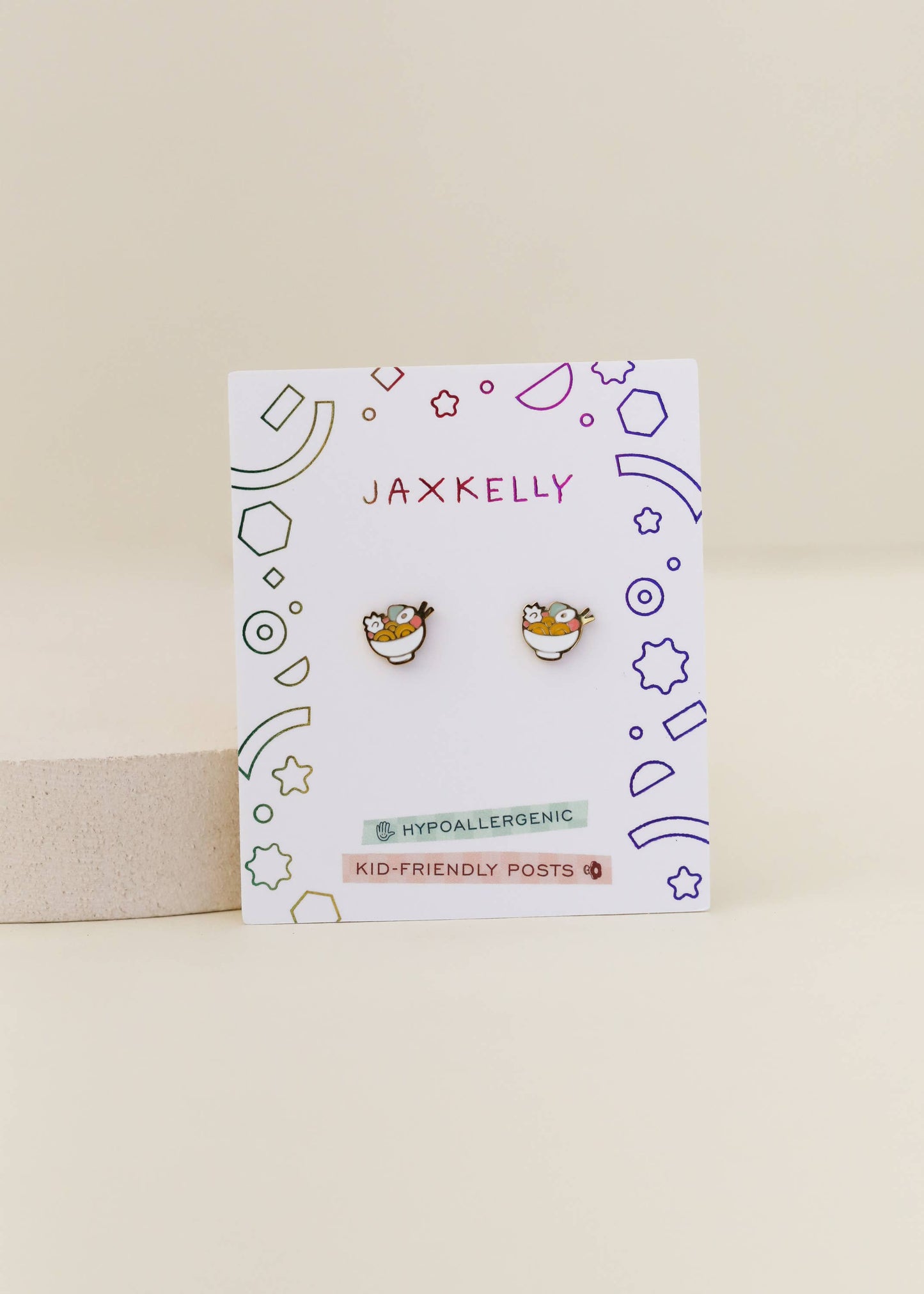 Ramen Enamel Flat Back Kids Earrings