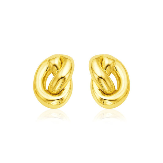 14k Yellow Gold Polished Knot Earrings