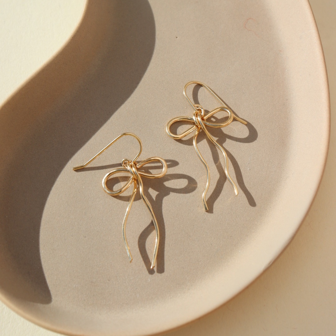 Coquette Bow Earrings in 14k Gold Fill