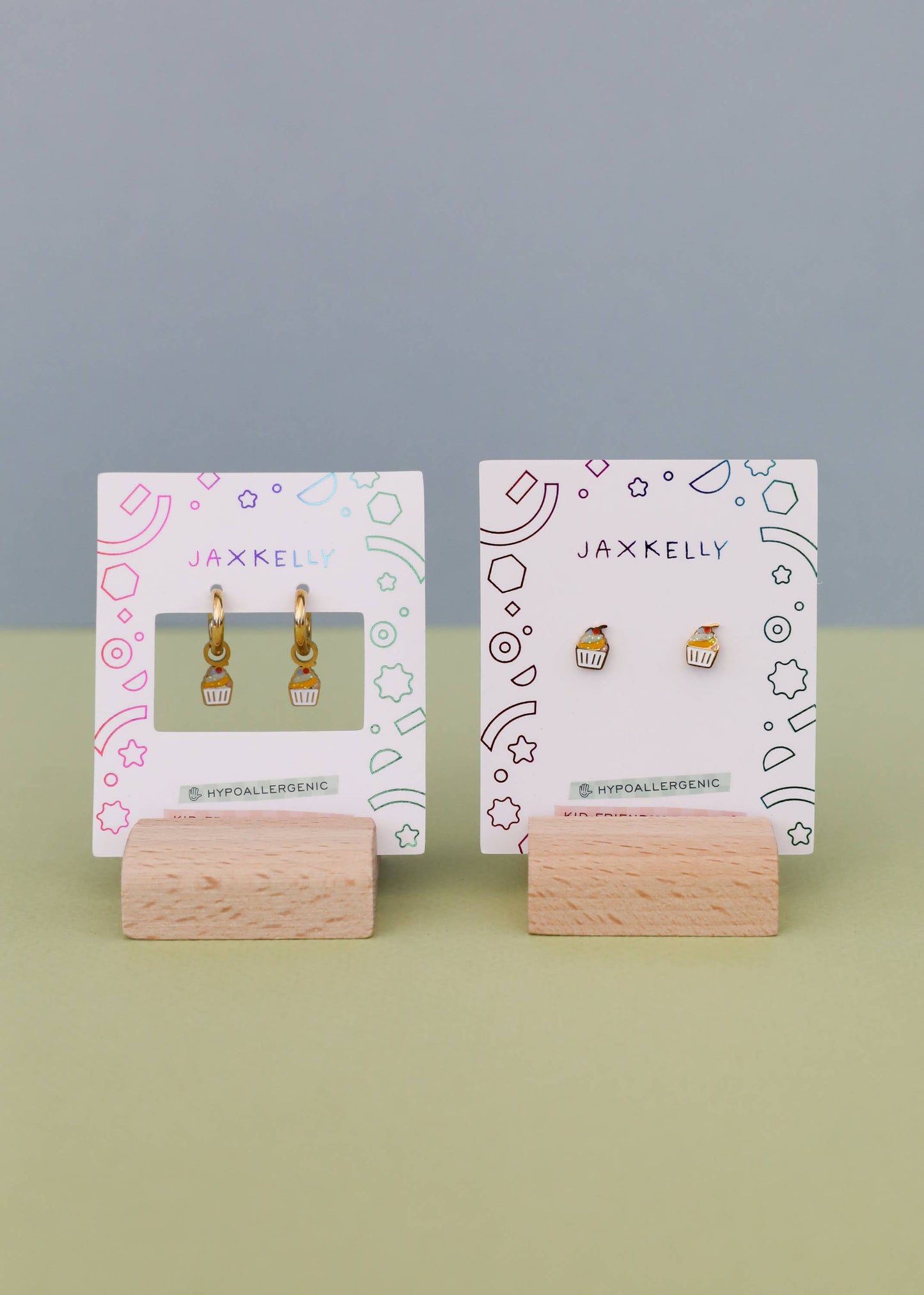 Cupcake Enamel Charm Hoop