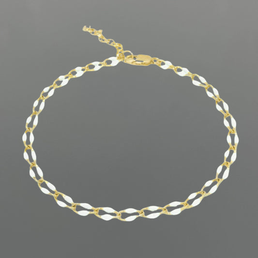 Dainty Enamel Dapped Chain Anklet