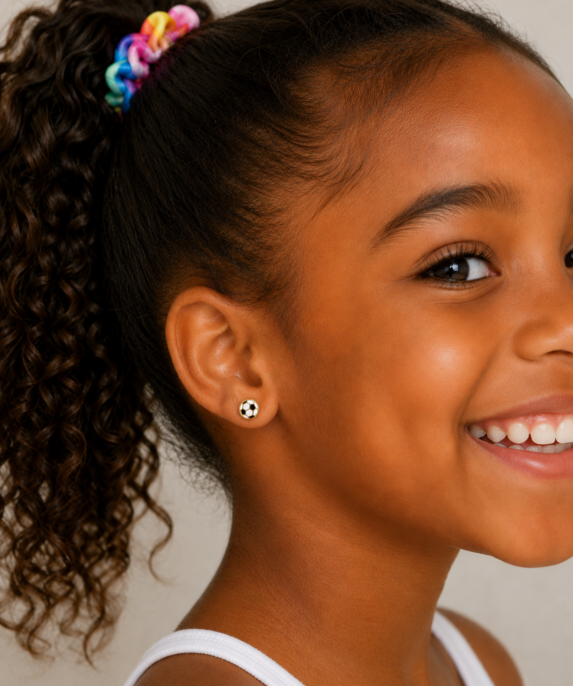Soccer Ball Enamel Flat Back Kids Earrings
