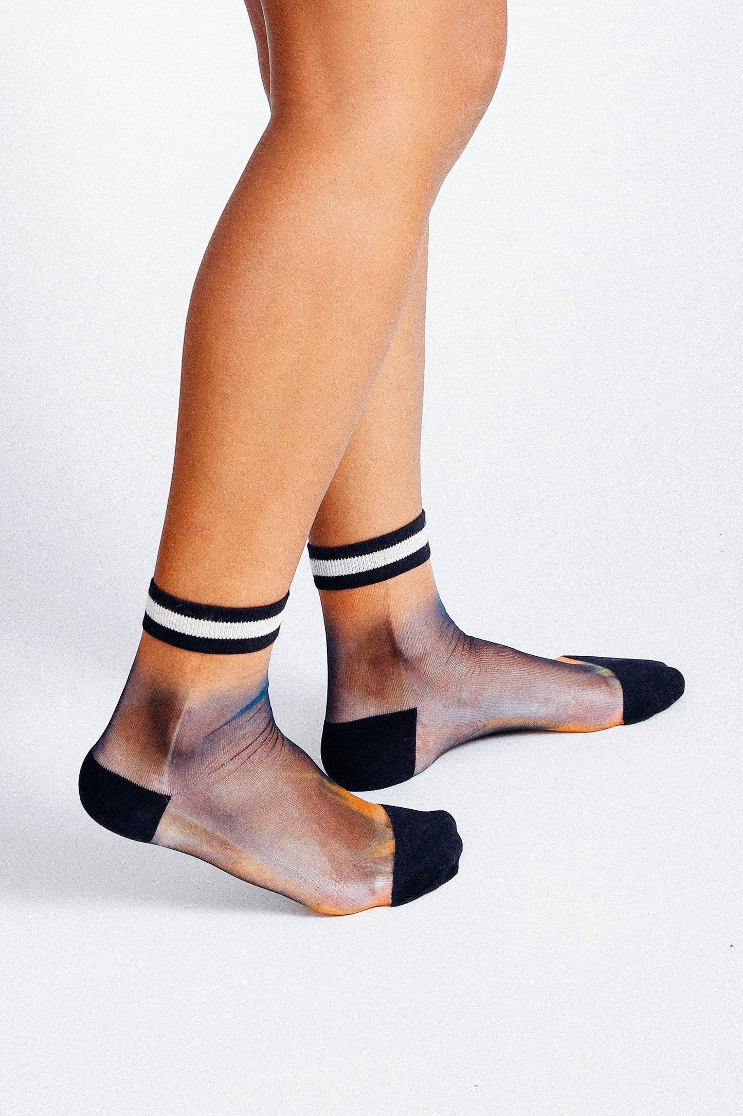 Lisse Tie Dye Sheer Ankle Sock: Marble