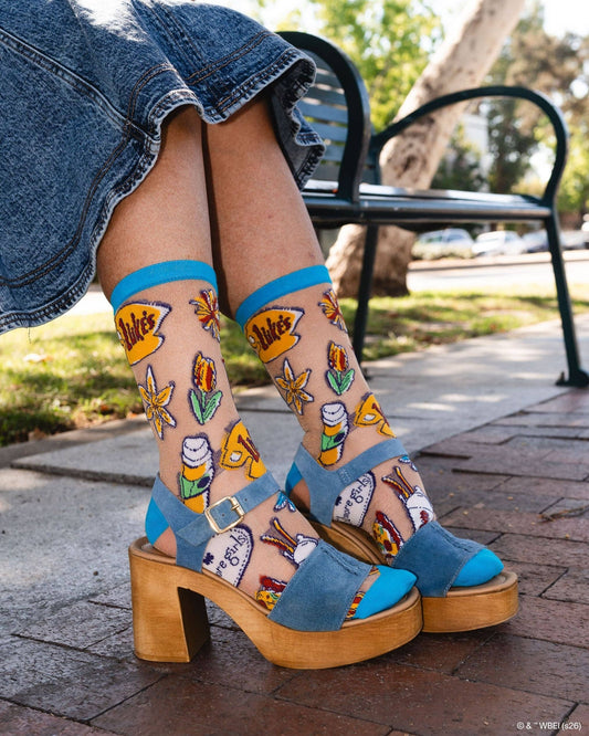 Gilmore Girls Stars Hollow Shimmer Sheer Crew Sock