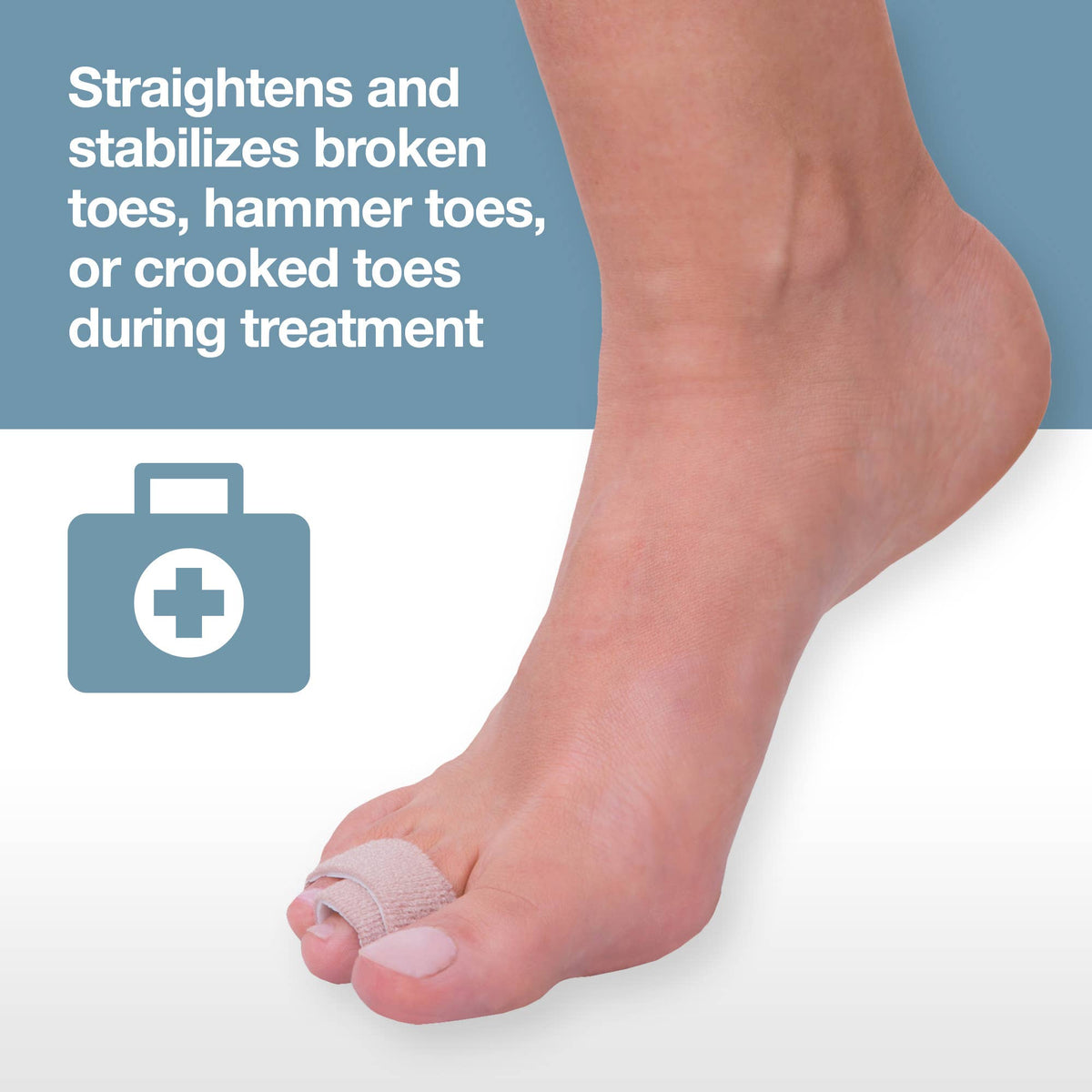Reusable Fabric Toe Wraps for Broken or Hammertoes - 2 Pack
