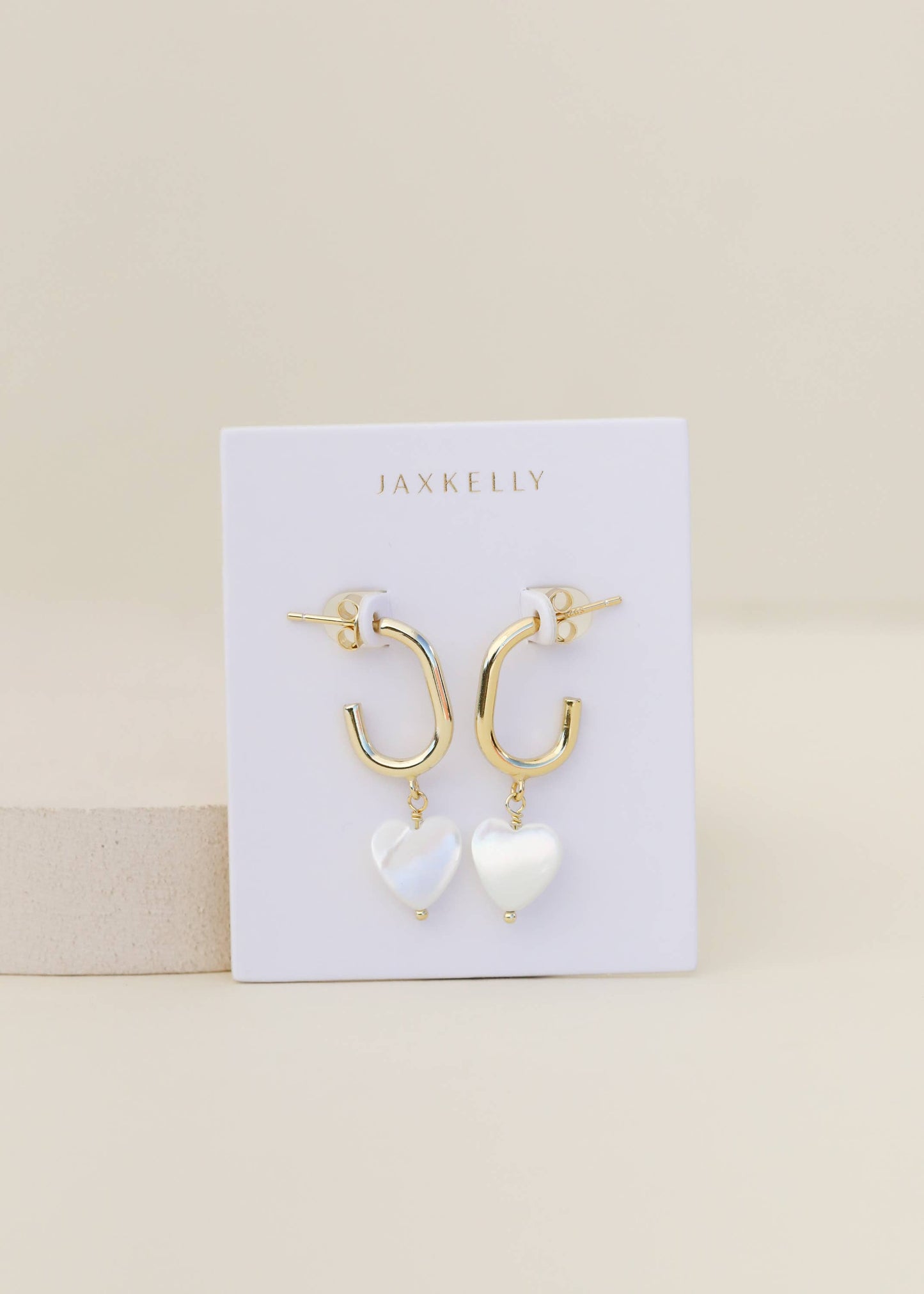 Heart Drop - Mother of Pearl - Gold Earrings