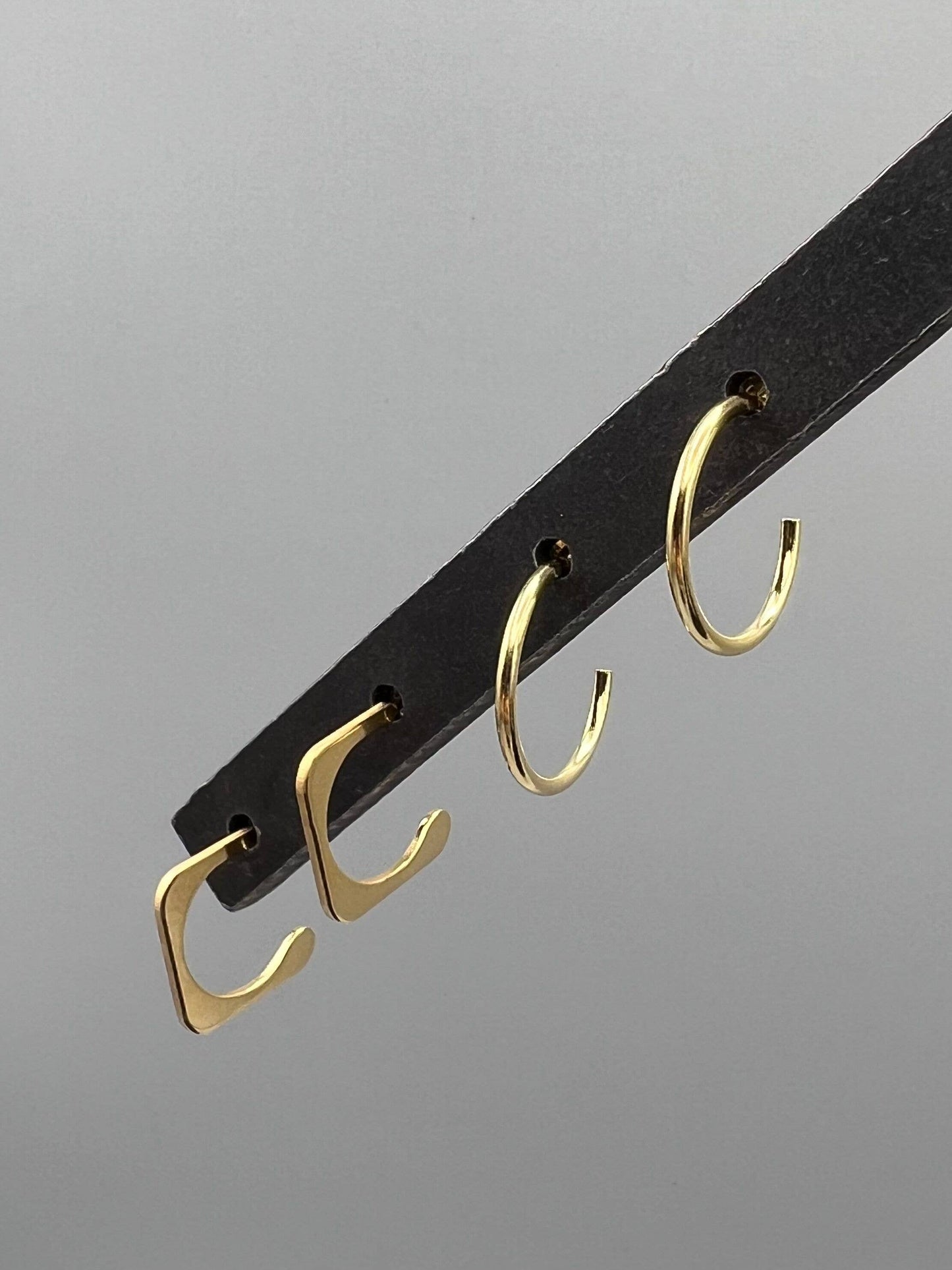 Flat Square Circle Cut-Out Post Hoops