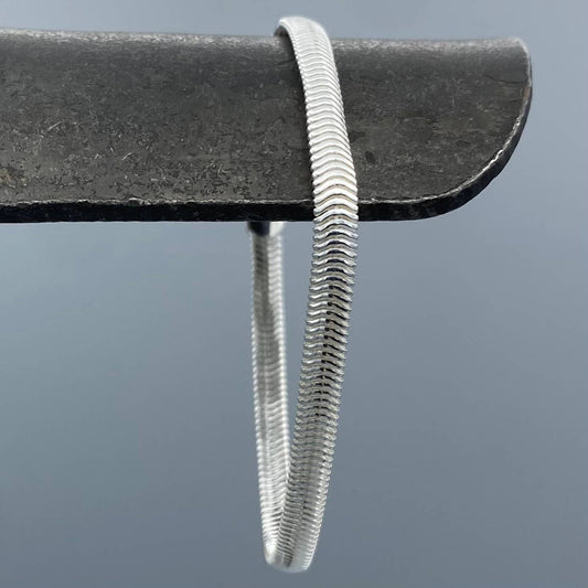 OVSNK430-7-4mm Sterling Silver Oval Snake Chain Bracelet