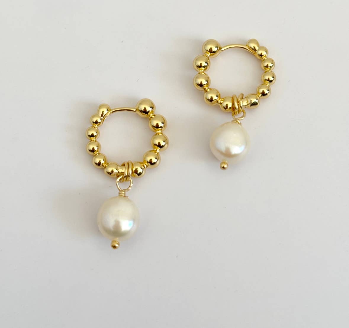 Bobble Pearl Hoops