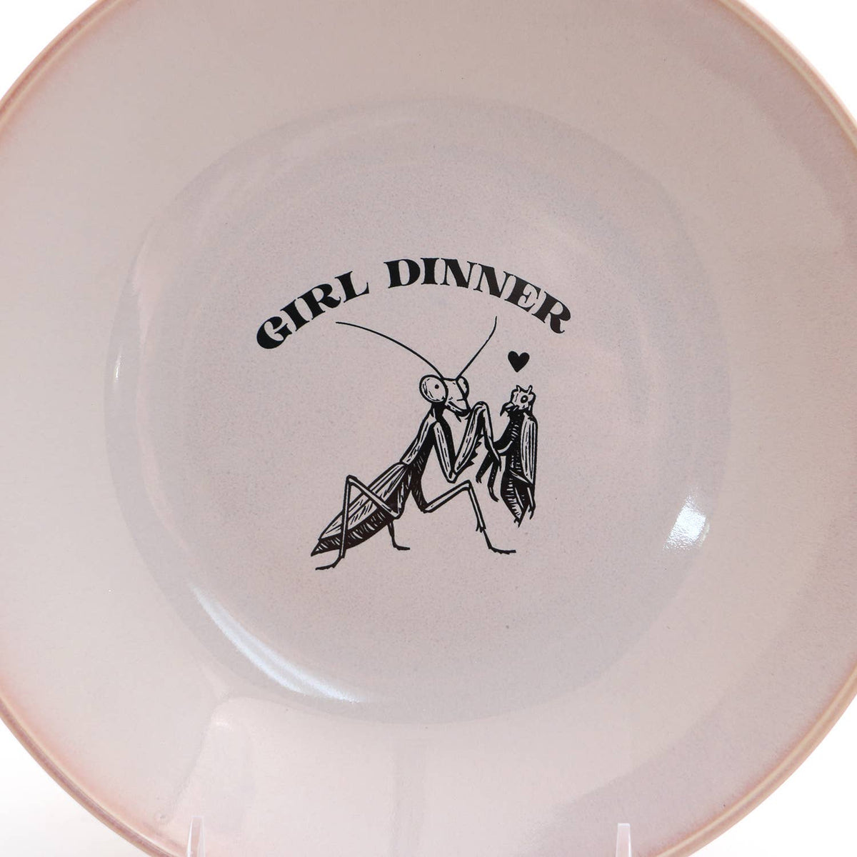 Girl Dinner snack bowl, large pink cute serving bowl