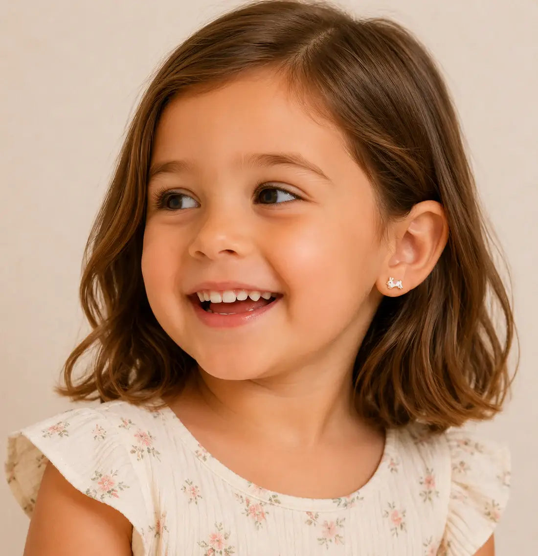 Bunny Enamel Flat Back Kids Earrings