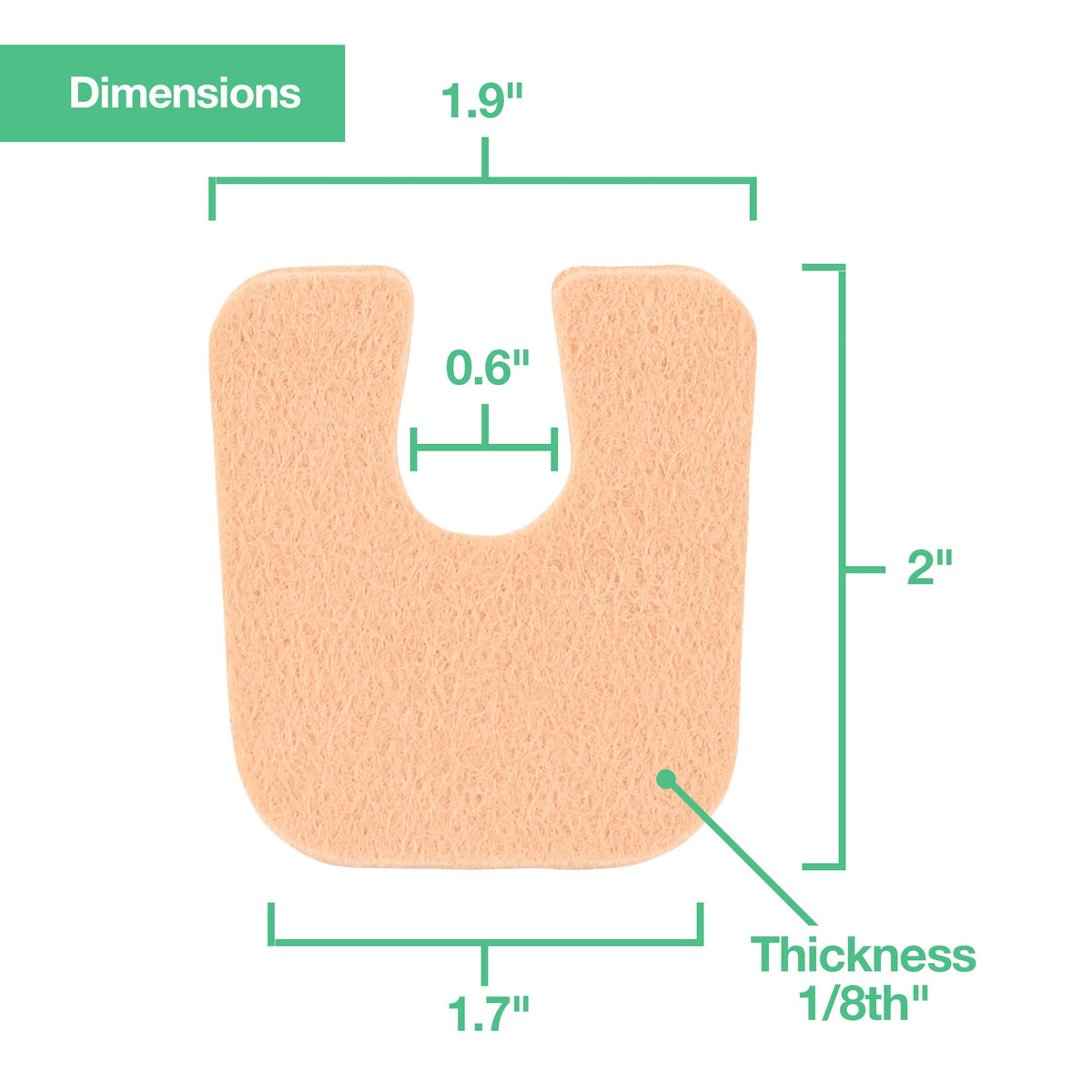 U-Shaped Felt Callus Pads - 12 Pack
