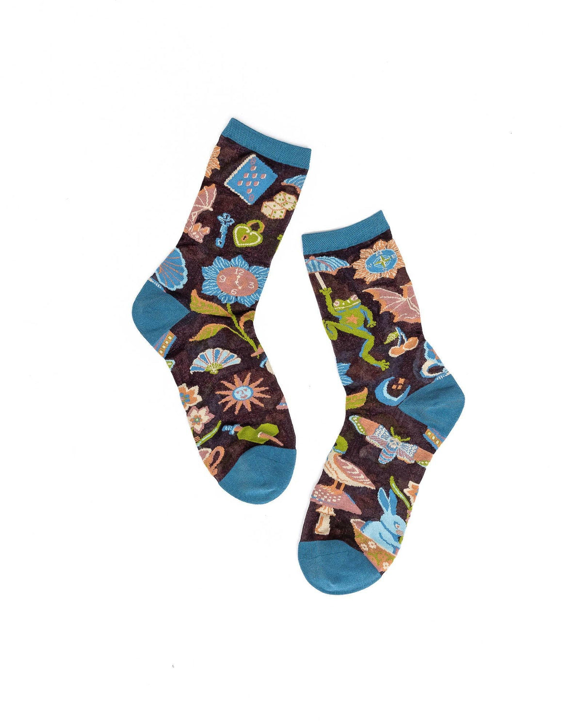 Dark Fairytale Shimmer Sheer Crew Sock