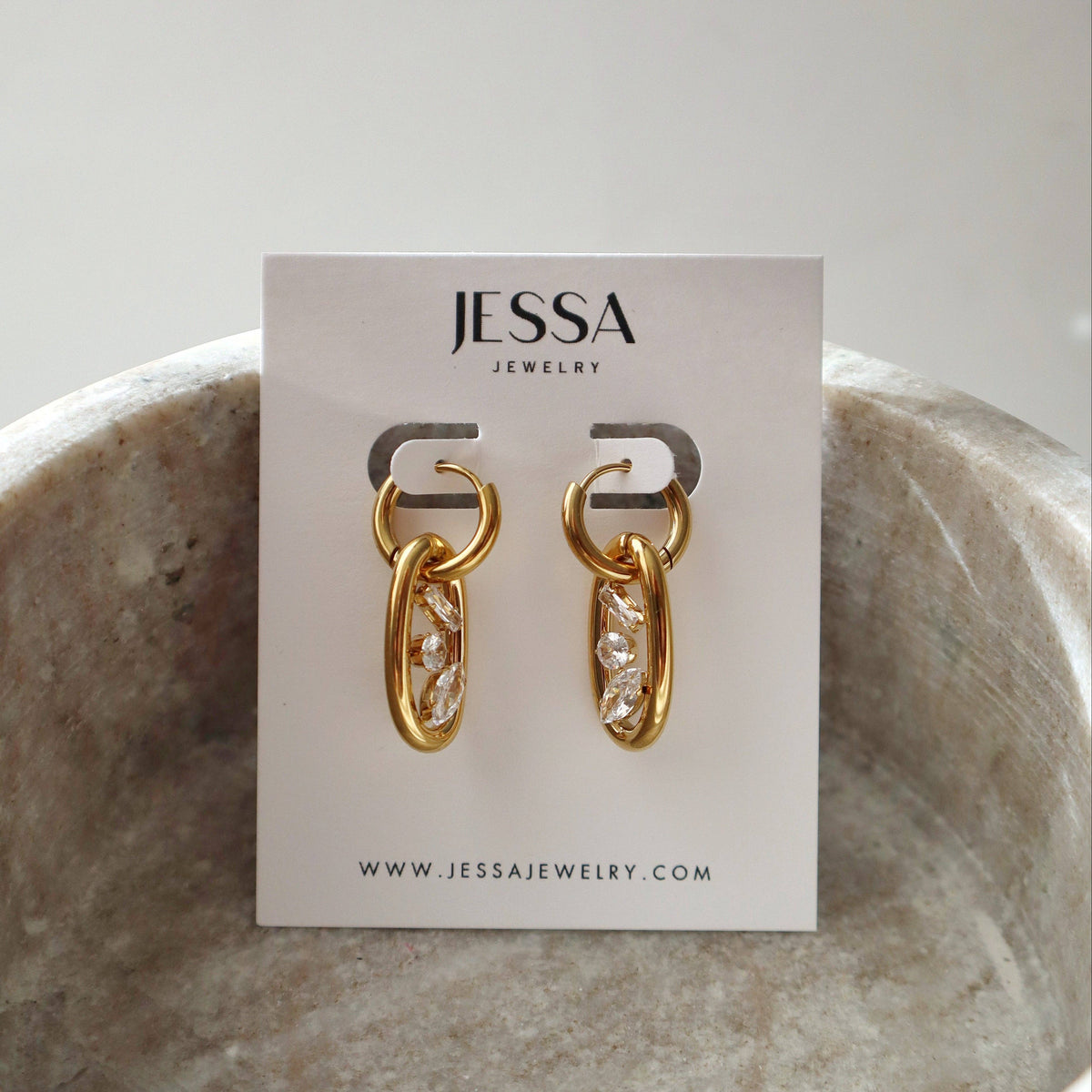 Florence Oval Drop Hoops
