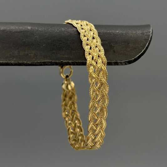 Gold Braided Herringbone Bracelet