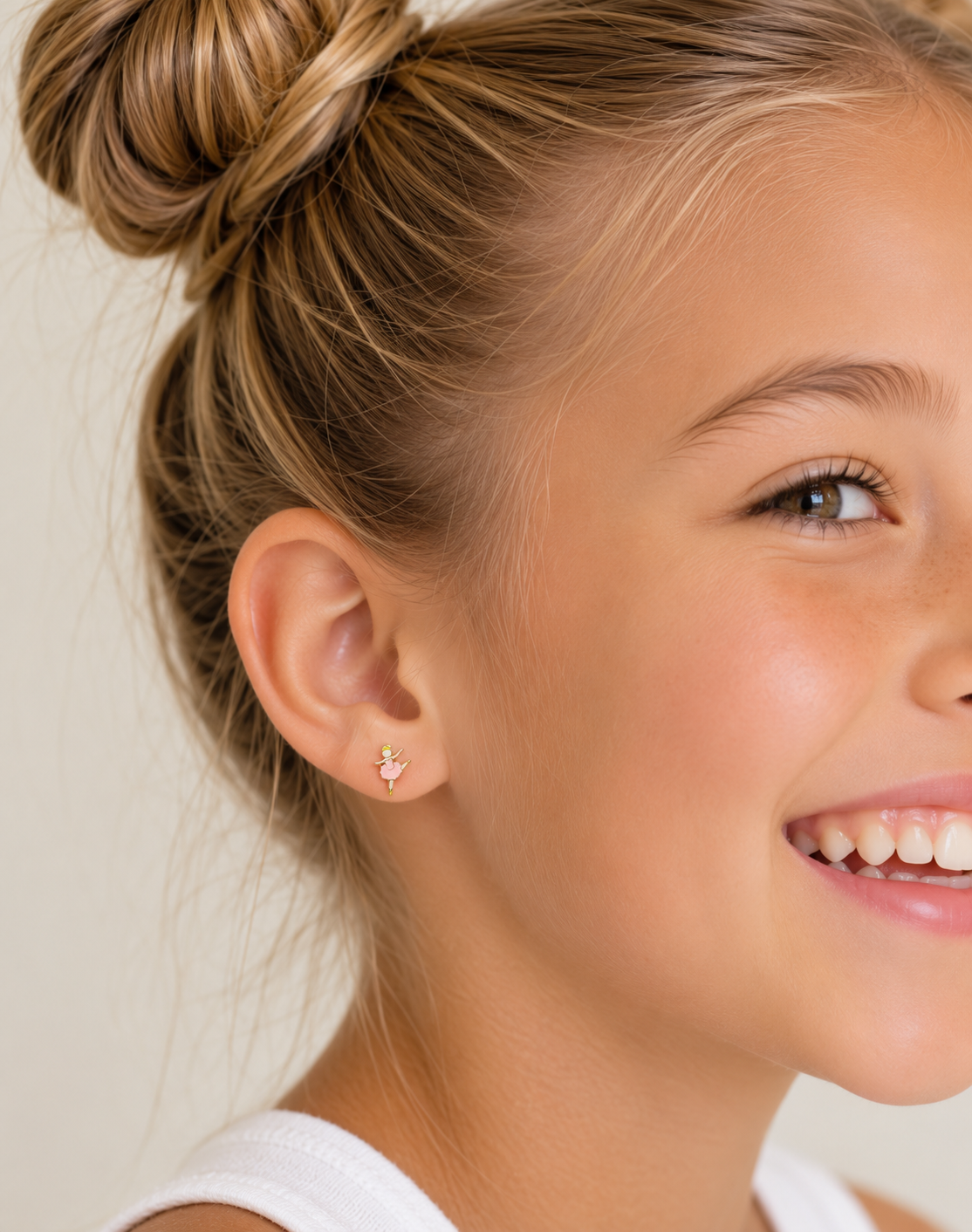 Ballerina Enamel Flat Back Kids Earrings